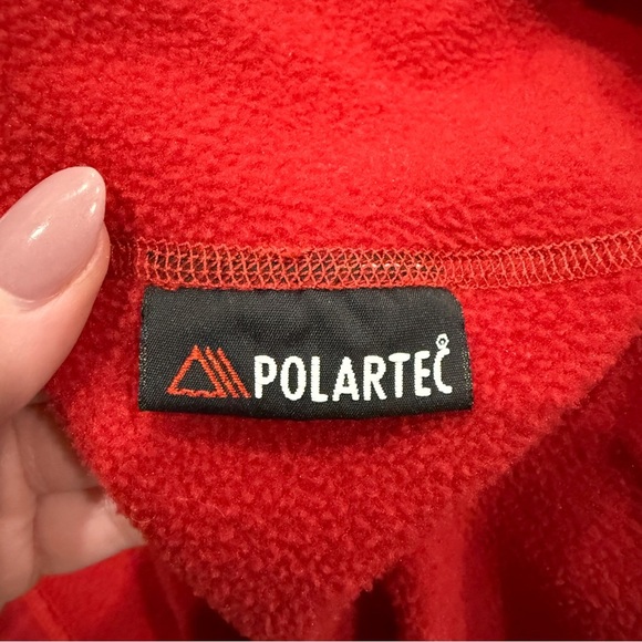 The North Face Red 1/4 Zip Ultrawick Embroidered Jacket - Picture 7 of 10